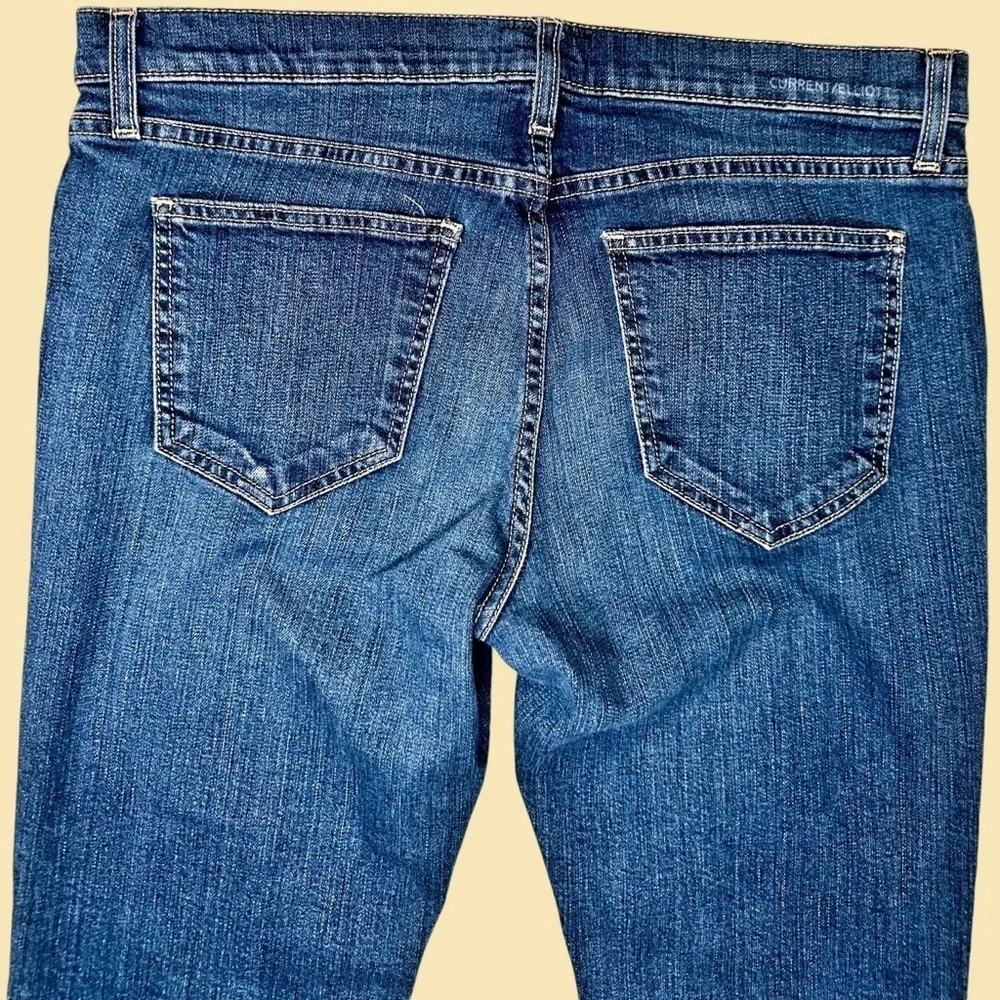 Current/Elliott ‘Propeller’ Relaxed Straight Fit Cropped Released Hem Jeans 30